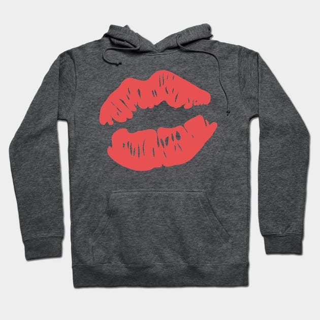 Red lips mark drawing Hoodie by SooperYela